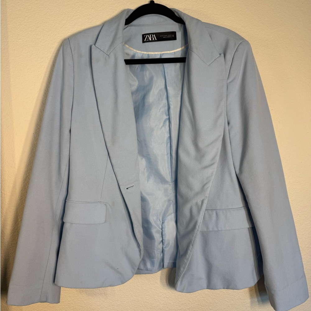 Zara Blue Blazer Classic Professional Design